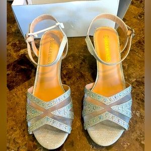 DREAM PAIRS Women's Nina Low Heel Pump Sandals Sz.6